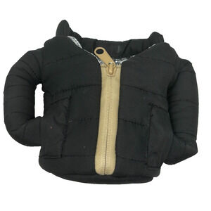 Puffin Beverage Jacket Koozie Cooler Puffer Coat Drink Holder BLACK Camping